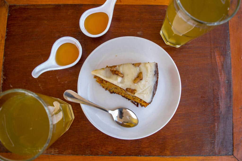 Walnut Cake and Ice Tea