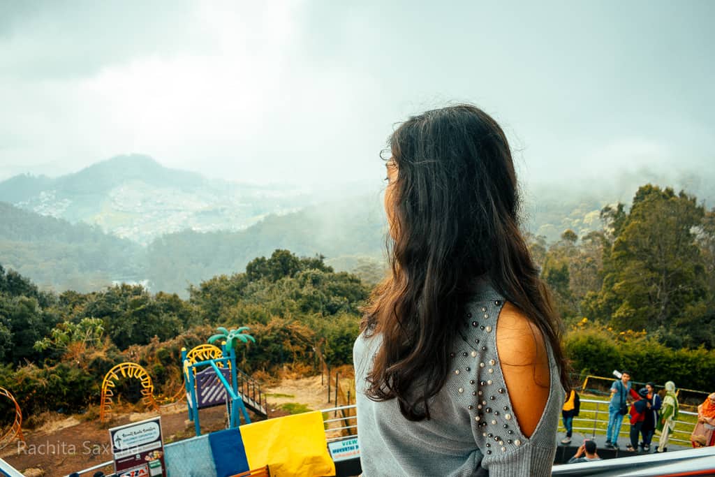 girl looking at mountains ooty itinerary