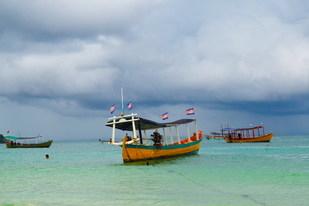 boat in ocean cambodia travel